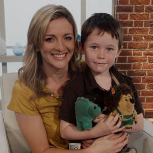 Jack meets Gabby Logan with Mr Pricklepants and Green the Dinosaur