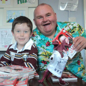Jack at his book launch with Scott Glynn and Dean O’Dinosaur